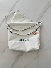 Chanel 22 Small Bag Shiny Calfskin Rainbow Metal White 35x37x7cm - 1