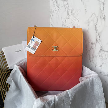 Chanel Large Hobo Bag Gold Metal Pink Orange Yellow 38×29.5x11cm