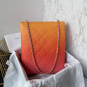 Chanel Large Hobo Bag Gold Metal Pink Orange Yellow 38×29.5x11cm - 3