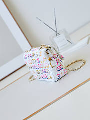 Chanel Small Flap Bag Sequins Gold White Yellow Pink Blue 14×21×8cm - 4