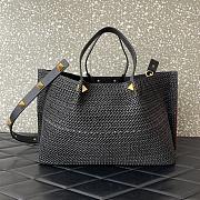 Valentino Black Raffia V-Logo Tote Bag 35x25x17cm - 4