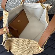 Valentino Brown Raffia V-Logo Tote Bag 35x25x17cm - 6