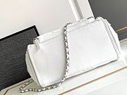 Chanel Large Bowling Bag Nylon Fabric Silver Alloy White 35x16x20cm - 4