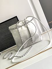 Chanel Mini 22 Handbag White Silver 20x19x6cm - 4