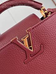 Louis Vuitton LV Mini Capucines Red Wine 21x14x8cm - 3