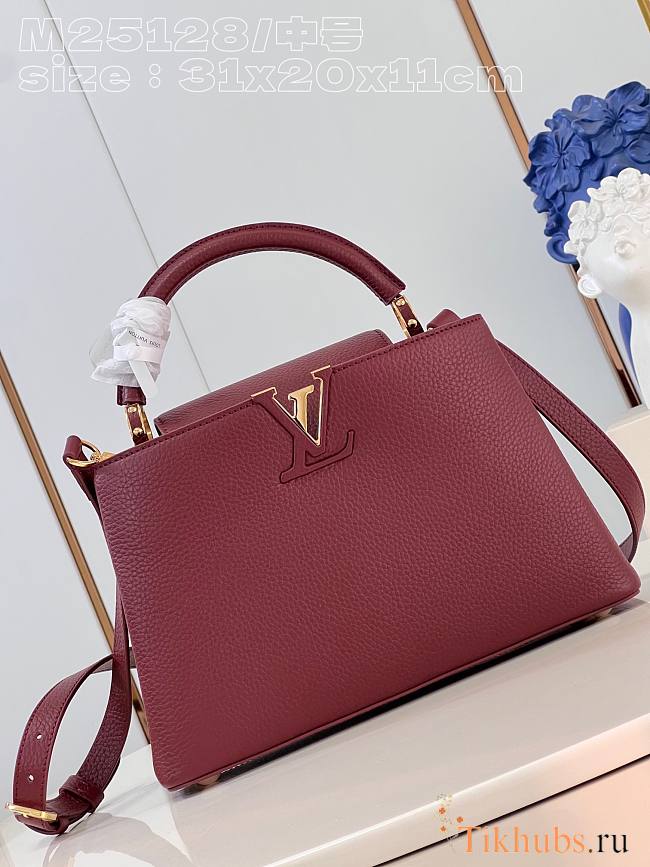 Louis Vuitton LV Capucines MM Red Wine 31x20x11cm - 1