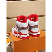 Louis Vuitton LV Trainer Sneaker Boot White And Red - 2