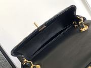 Chanel Flap Bag Black Gold Lambskin 20cm - 6