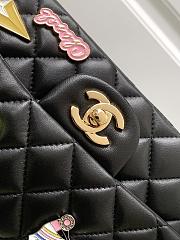 Chanel Flap Bag Black Gold Lambskin 20cm - 2