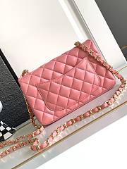 Chanel Flap Bag Pink Gold Lambskin 20cm - 3