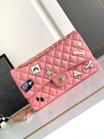 Chanel Flap Bag Pink Gold Lambskin 25cm