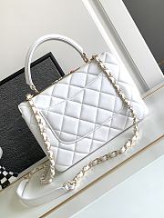 Chanel Trendy 24C Flap Bag Top Handle Lambskin White Multicolor Logo 25cm - 4