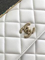 Chanel Trendy 24C Flap Bag Top Handle Lambskin White Multicolor Logo 25cm - 2