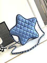 Chanel Star Handbag Satin & Black-tone metal Blue 22.5x22.5x6cm - 4