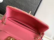 Chanel Mini-Sized Foldable Bag Tweed Gold Orange Pink 20cm - 6