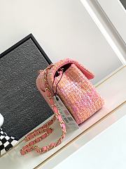 Chanel Mini-Sized Foldable Bag Tweed Gold Orange Pink 20cm - 3