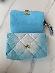 Chanel Large 19 Bag Denim Light Blue 30x20x10cm - 6