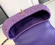 Chanel Small Bag With Handle Tweed Purple 20.5x11.5x5.5cm - 6