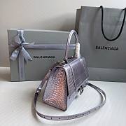 Balenciaga Hourglass Crocodile Light Purple Silver 23cm - 4