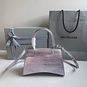 Balenciaga Hourglass Crocodile Light Purple Silver 23cm - 2