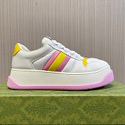 Gucci Screener Leather Trainers W/ Web Sneaker - 1