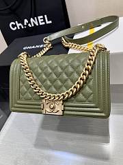 Chanel Leboy Bag Caviar Khaki Green Gold 25cm - 1