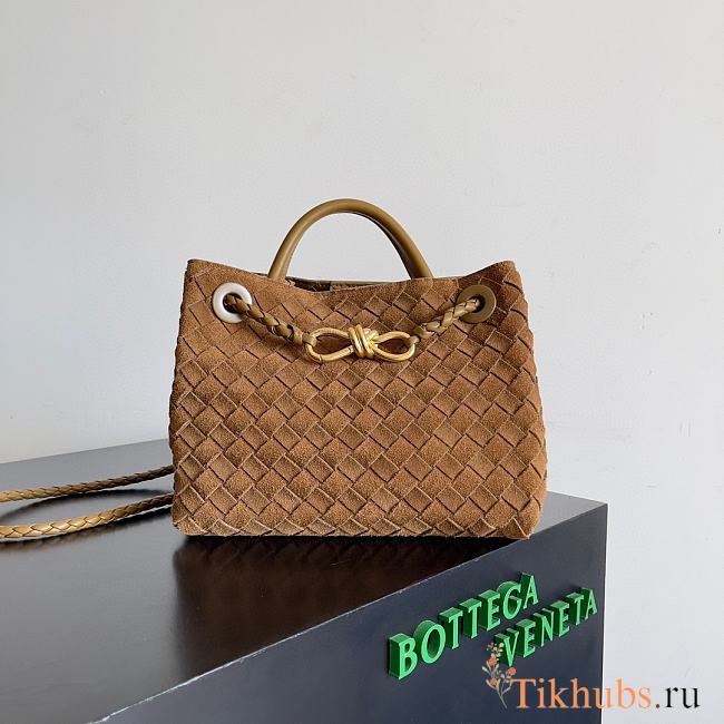 Bottega Veneta Andiamo Suede Brown 25x22x10.5cm - 1