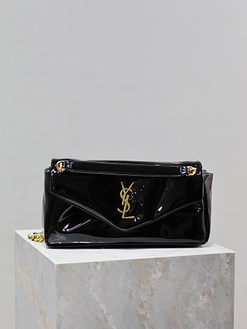 YSL Calypso Black Patent Leather 26x14x7cm