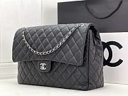 Chanel Large Flap Bag Black Caviar Silver 38x27x12cm - 6