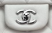 Chanel Large Flap Bag White Caviar Silver 38x27x12cm - 6