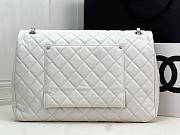 Chanel Large Flap Bag White Caviar Silver 38x27x12cm - 5