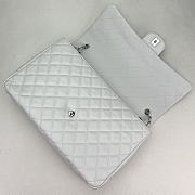 Chanel Large Flap Bag White Caviar Silver 38x27x12cm - 2