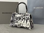 Balenciaga Hourglass Small Handbag White Graffiti Printed Bag 23x10x24cm - 3