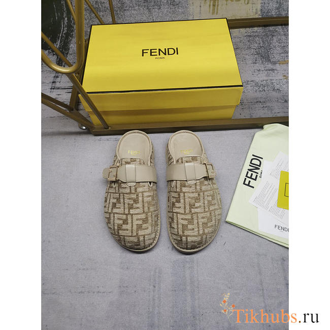 Fendi Feel Chenille Flats Pigeon Grey - 1