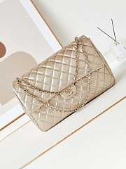 Chanel Large Flap Bag Gold Lambskin Gold Hardware 38x27x12cm - 1