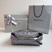 Balenciaga Crush Tote Bag Dark Grey Metallized 27x10x32cm - 5