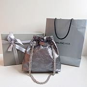 Balenciaga Crush Tote Bag Dark Grey Metallized 27x10x32cm - 3