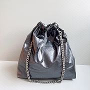 Balenciaga Medium Crush Tote Bag Dark Grey Metallized 39x14x46cm - 5