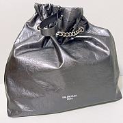 Balenciaga Medium Crush Tote Bag Dark Grey Metallized 39x14x46cm - 3