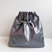 Balenciaga Medium Crush Tote Bag Dark Grey Metallized 39x14x46cm - 2