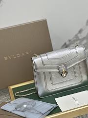 Bvlgari Serpenti Forever Crossbody Bag Silver 20x14x4.5cm - 3