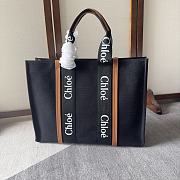 Chloe Large Woody Tote Bag Black 45x33x13cm - 1