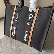 Chloe Large Woody Tote Bag Black 45x33x13cm - 3