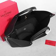 Valentino Garavani Rockstud Calfskin Tote Bag Black 41x25x18cm - 4