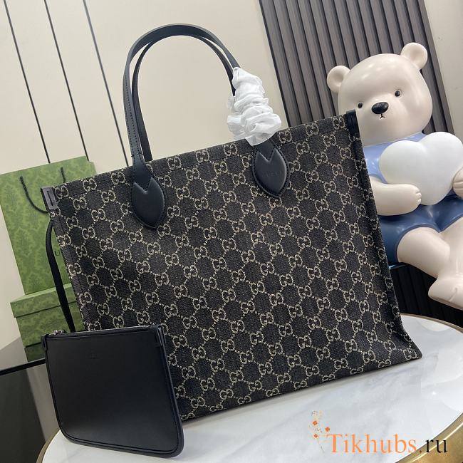 Gucci Ophidia GG Large Tote Bag Black and Grey 41x30x18cm - 1