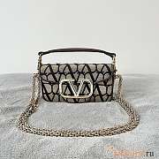 Valentino Small Loco Toile Iconographe Black Shoulder Bag 20x11x5cm - 1