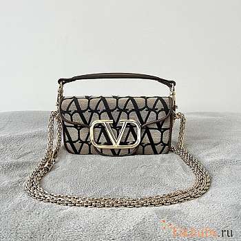 Valentino Small Loco Toile Iconographe Black Shoulder Bag 20x11x5cm