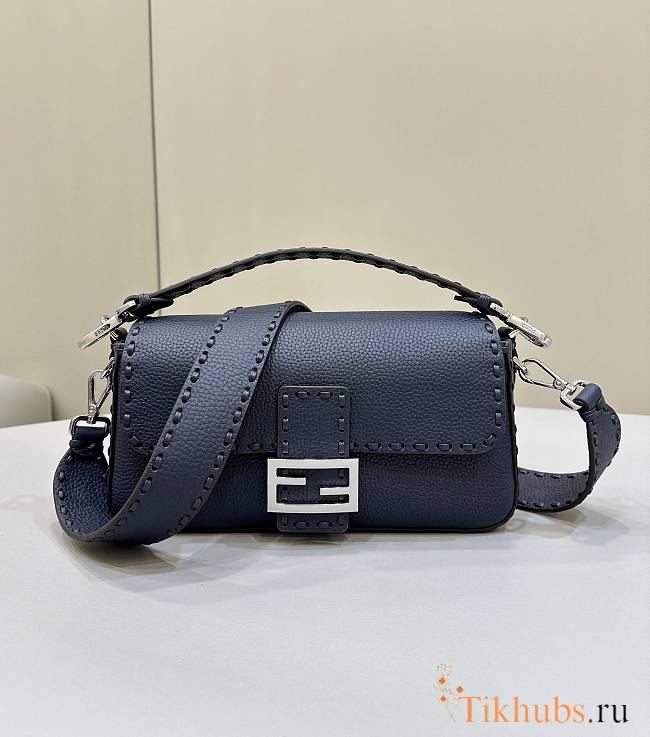 Fendi Baguette Midnight Blue Selleria Bag 27x15x6cm - 1