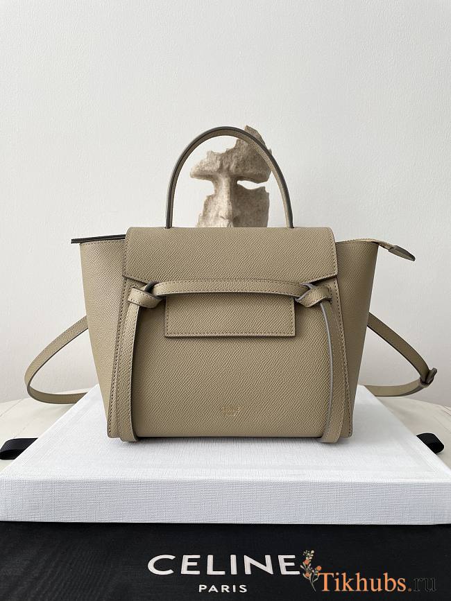 Celine Nano Belt Bag Grained Calfskin Light Taupe 20x20x10cm - 1