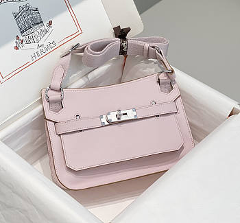 Hermes Mini Jypsiere Crossbody Bag Pink Silver 23 x 17 x 9 cm